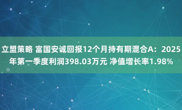 立盟策略 富国安诚回报12个月持有期混合A：2025年第一季度利润398.03万元 净值增长率1.98%